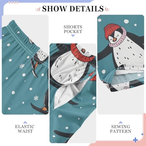 ZZXXB Skating Penguin Boys Long Pants Soft Trousers Elastic Waist Kids Lounge Bottoms with Pockets S-XL4