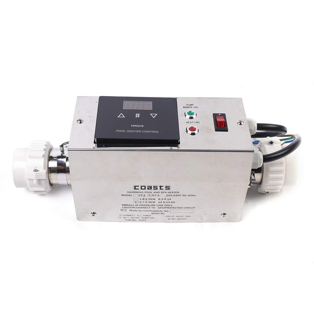 Calentador de piscina de 3 kW, termostato, calefacción eléctrica para piscinas, spa