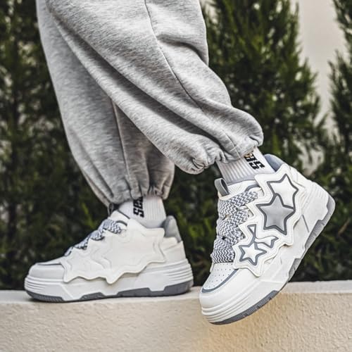 Men’s Fashionable Thick-Soled Skateboard Shoes - Dual-Density EVA Midsole Vulcanized Rubber Toe Cap Honeycomb Mesh Upper Wave-Pattern Outsole - Comfy for Skateboarding, Campus Walking & Street Style4