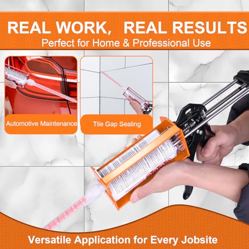 Epoxy Gun Dual Component 200ml – Manual 1:1 & 2:1 Ratio Adhesive Applicator for Epoxy, Urethane, Acrylic,High-Thrust 2-Part Adhesive Gun for Panel Bonding, Structural & Plastic Repair,Orange by LUORIN - Image 6