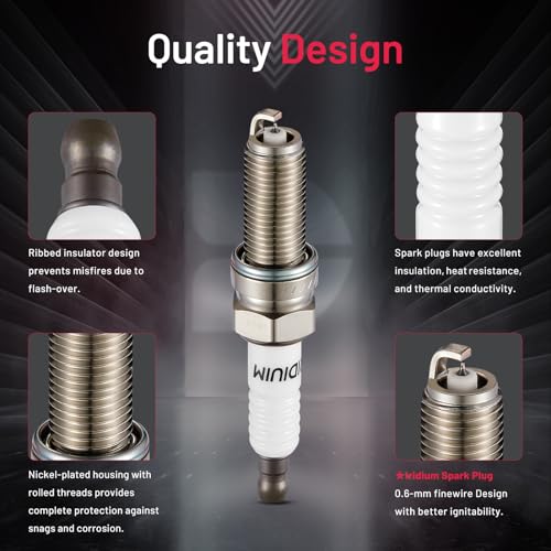 Image of BDFHYK Iridium Spark Plugs 6 Pack 93175 Compatible with Honda 2008-2017 Accord 3.5L, for Odyssey 2008-2019, for Pilot 2009-2019, Compatible with Ram 1500 2013-2019 Replacement for LKR7DIX11S