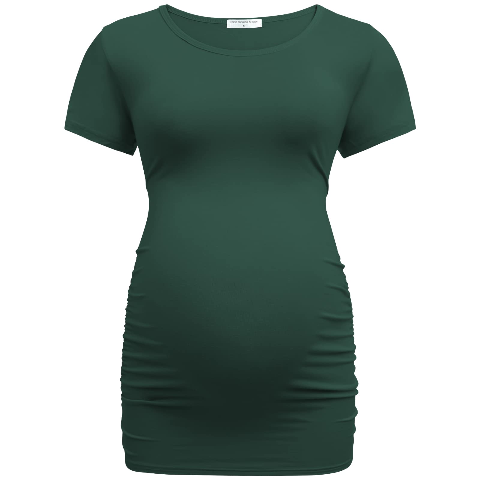 Bearsland Camiseta de maternidad para mujer, paquete de 3 unidades, camiseta clásica fruncida lateral, ropa de embarazo