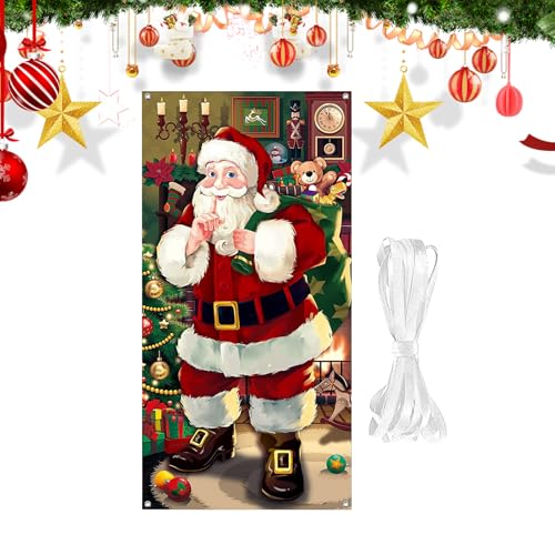 クリスマス ドアカバー サンタ柄 装飾 | ホリデードアカバー,アパート 学校 家庭 新年 子供部屋 パーティー 入口 店舗前