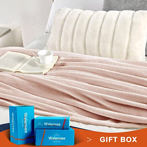 Walensee Fleece Blanket Plush Throw Fuzzy Lightweight (Xl-Twin Size 66X90 Dusty Pink/Peach/Rose Pink Gold) Super Soft Microfiber Flannel Blankets For Couch, Bed, Sofa Warm And Cozy For All Seasons #TOP1