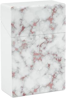 White Marble Rose Gold Plastic Cigarette Cases Portable Cigarette Box Cigar Boxes Pocket Cigarette Storage Containe