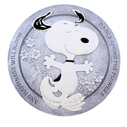 Roman Snoopy Dance - Cacahuetes de piedra, 12 pulgadas de diámetro, resina, mezcla de piedras, hogar, jardín, exterior