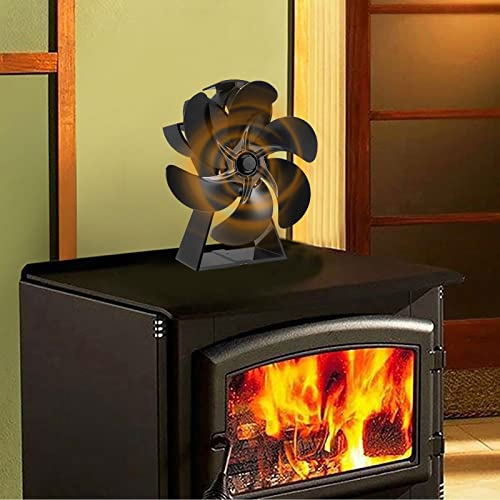 Ventilador de Lareira - Ventilador de lareira de alta eficiência de 6 lâminas,Ventilador de fogão a