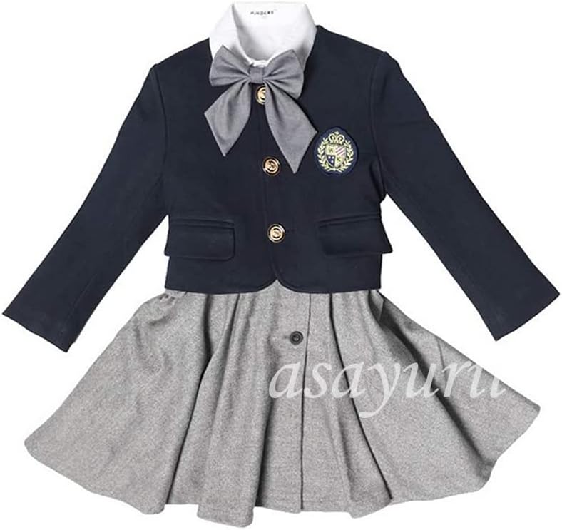 [asayurii] 子供服 女の子 入学式 フォーマル ワンピース 卒園式 アンサンブルスーツ 小学校 卒業式 受験 七五三 面接 濃紺 冠婚葬祭 6点セット
