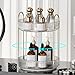 360° Rotating Makeup Organizer for Vanity - 2 Tier Perfume Organizer with Large Capacity - Skincare Organizer for Bathroom Counter - Space-Saving Cosmetic Storage for Dresser Countertop (Clear)