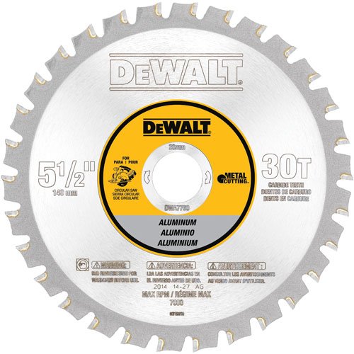 DEWALT Circular Saw Blade, 5 1/2 Inch, 30 Tooth, Aluminum Cutting (DWA7760)