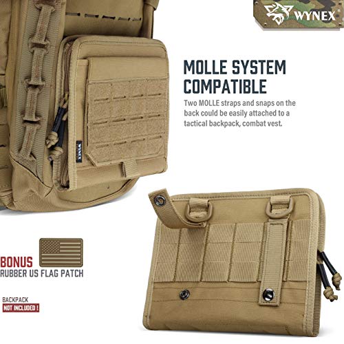 WYNEX Tactical Folding Admin Pouch, Molle Tool Bag of Laser-Cut Design, Utility Organizer EDC Medical Bag Modular Pouches Tactical Attachment Waist Pouch Include U.S Patch - Image 7