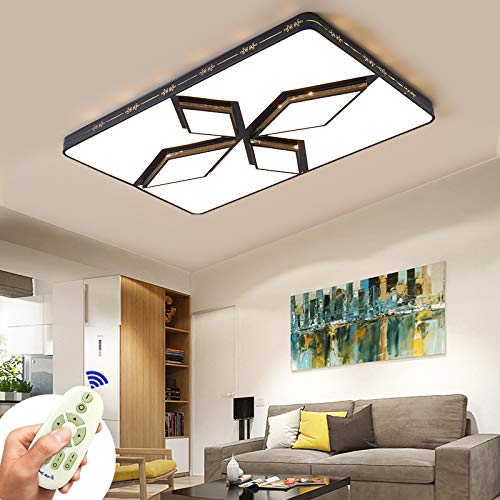COOSNUG Rhombus - Lámpara de techo LED de 72 W, regulable, color negro, moderna lámpara de techo para dormitorio, cocina, pasillo, salón, 3000 u0096 6500 K