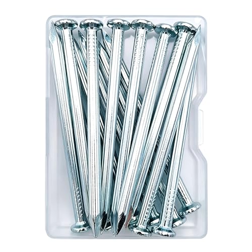 Image of 13pcs 2-3 /4 Wall Nails,Galvanized Hardware Nails,Good Hardness Masonry Nails for Hanging Pictures,White Zinc Plated Concrete Nails