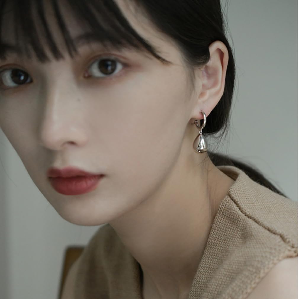 SLUYNZ 925 Sterling Silver Teardrop Dangle Earrings for Women Teens Waterdrop Dangle Earrings Drop Chunky Earrings - Image 2