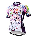 JPO JPO Cycling Jerseys Women,Mountain Bicycle Clothes Summer Cycling Tops Short Sleeve Riding Bike Shirts MTB Jersey Quick Dry, Cf2207, X-Large