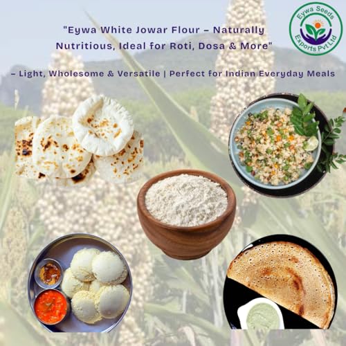 Image of Organic White Sorghum Flour (5 Kg) /white Cholam /jovar /jonna /jola For Eating And Cooking By EYWA