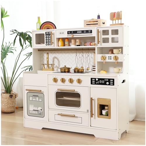 Bpmfkid J23B03-CA Interactive Wooden Play Kitchen Set For Kids: Realistic Features thumb #1