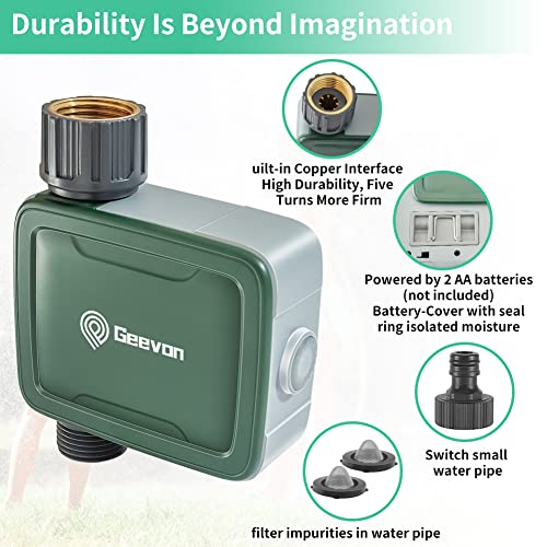 Geevon Bluetooth Sprinkler Timer With Brass Inlet Metal Thread,Smart Hose Timer With App,Bluetooth Irrigation Timer For Garden,Wireless Water Timer For Lawn,Rv Water Tank Filling And Nozzle Sprayer #TOP5