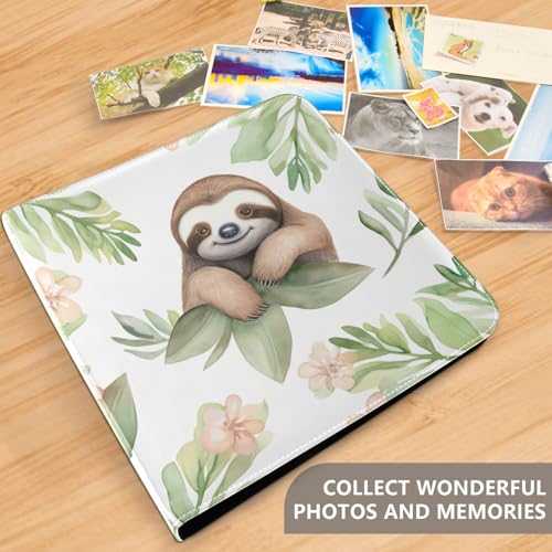 Álbum de fotos adhesivo DIY Scrapbook con diseño de bosque y perezoso, tapa de cuero PU, 3 anillas, 40 páginas, 11.8 x 11.2 pulgadas miniatura 5