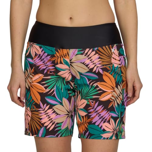 Image of Hurley 5 inch /7 inch High Waisted Swim Shorts Women, Board Shorts with Pockets & Inner Liner, Quick Dry Swim Trunk, UPF 50+
