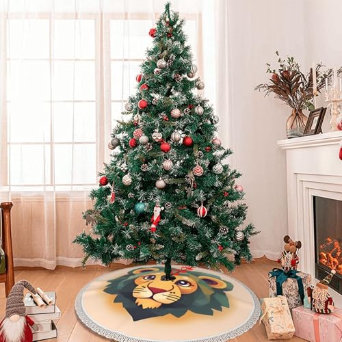 Jupe de sapin de Noël en peluche douce 122 cm avec pompons - 8