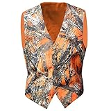 Camo Vests for Men Camouflage Formal Waistcoat Wedding Groom Casual Hunting