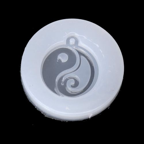 appuivbt Tai-chi - Molde de resina de silicona con agujero colgante para joyería molde de fundición de resina para colgante collar