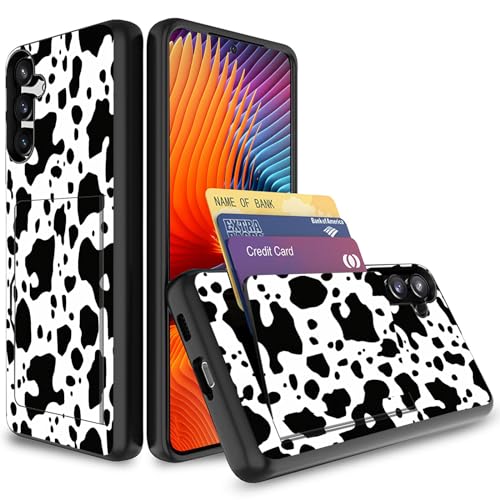 Vobber for Galaxy S24 Plus Case,Wallet Case Hidden Card Slot Holder Shockproof TPU and PC Dual Layer Protective Case Cover for Samsung Galaxy S24 Plus 6.7" 2024,Cute Cow Pattern - image 1