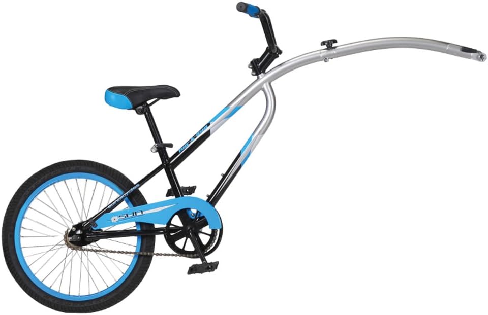 Sun Tug-A-Bug Trailer - 20", Gloss Black/Silver Chrome/Light Blue