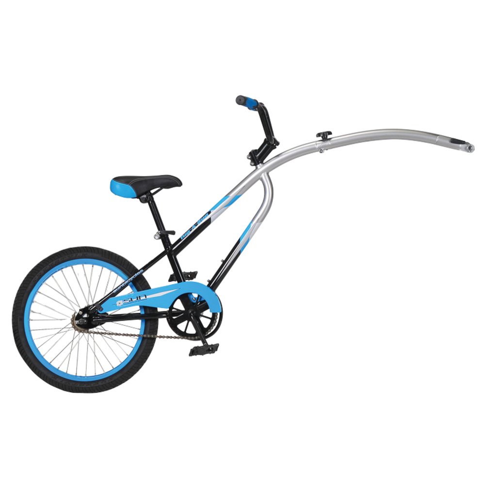 Sun Tug-A-Bug Trailer - 20", Gloss Black/Silver Chrome/Light Blue