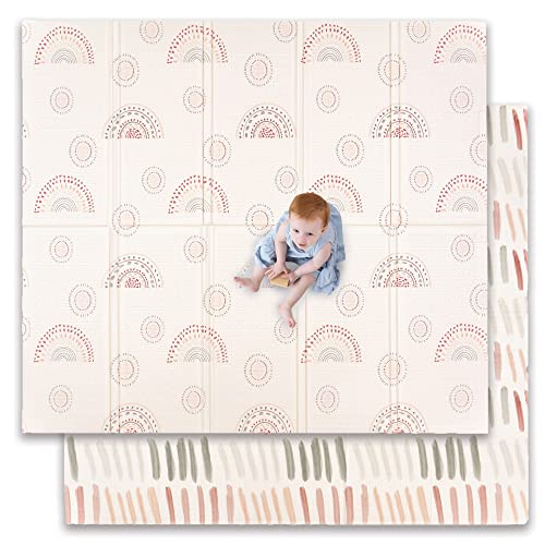 Image of JumpOff Jo - Extra Large Waterproof Foam Padded Play Mat for Infants, Babies, Toddlers, Play Pens & Tummy Time, Foldable Activity Mat, 77 x 70 x 0.6 inches