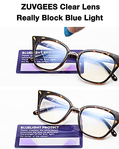 Image of ZUVGEES 2 Pack Womens Cute Oversized Cat Eye Blue Light Blocking Reading Glasses Computer Readers