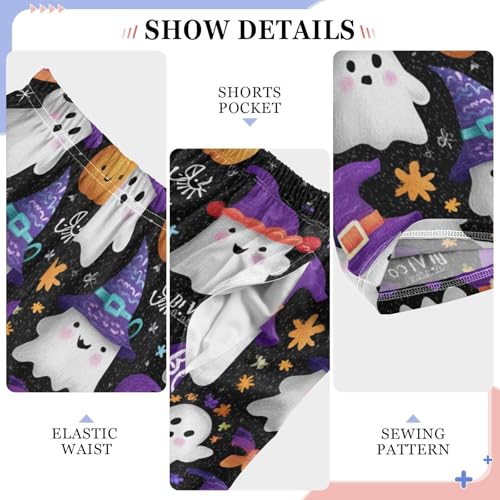 Cute Ghosts Pattern Pajama Pants Soft Lounge Sleepwear PJ Bottoms with Elastic Waist Ages 6–14 Years4