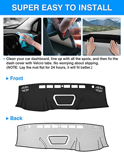 Image of Autorder Dashboard Cover Mat for Nissan Frontier 2022-2025 2026 Accessories Dash Cover Flannel Dash Mat Sunshade Glare UV Rays Protector