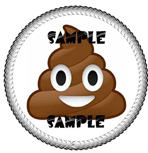 Poop Emoji Edible 8' Round Cake Topper Frosting Sheet