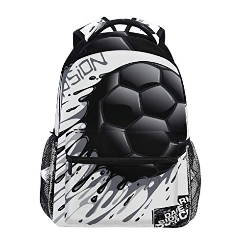 Tinta Fútbol Negro Mochila Escolar Impermeable Mochilas Escolares para Estudiante Adolescentes