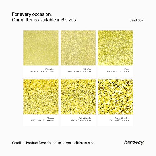 Hemway Ultra Sparkle Glitter Sand Gold 100g Fine - Image 3