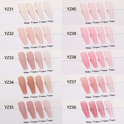 Larvall Beautpal Jelly Gel Nail Polish Set Nude Gel Polish Kit Milky Nude Sheer Pink Soak Off Uv Translucent Nail Polish Gel 10Pcs 7Ml #TOP1