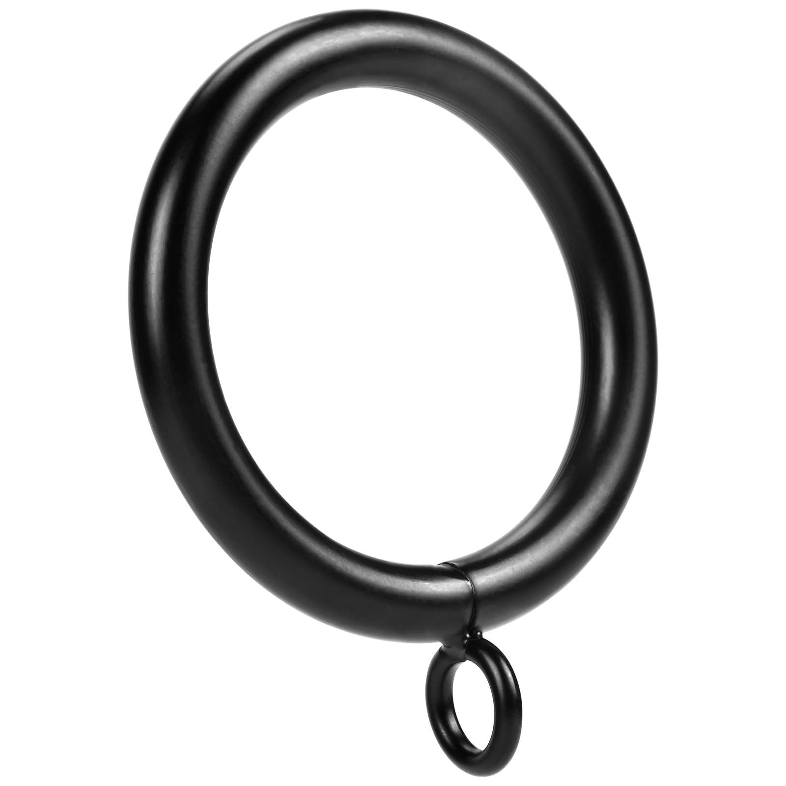 41 anelli per tende in metallo con occhielli di diametro interno da 3,8 cm, adatti per aste fino a 3,8 cm, diametro del filo spesso (nero, 41 pezzi)