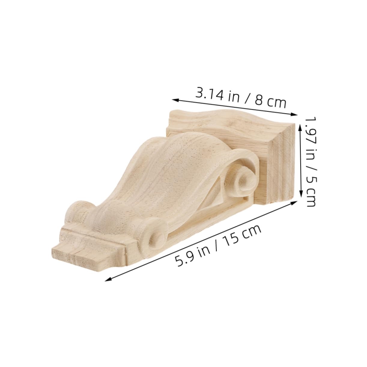 Elegante Regalträger Holz Konsolen aus Robustem Holz mit Dekorativer Schnitzerei für Wände und Fenster im Europäischen Stil