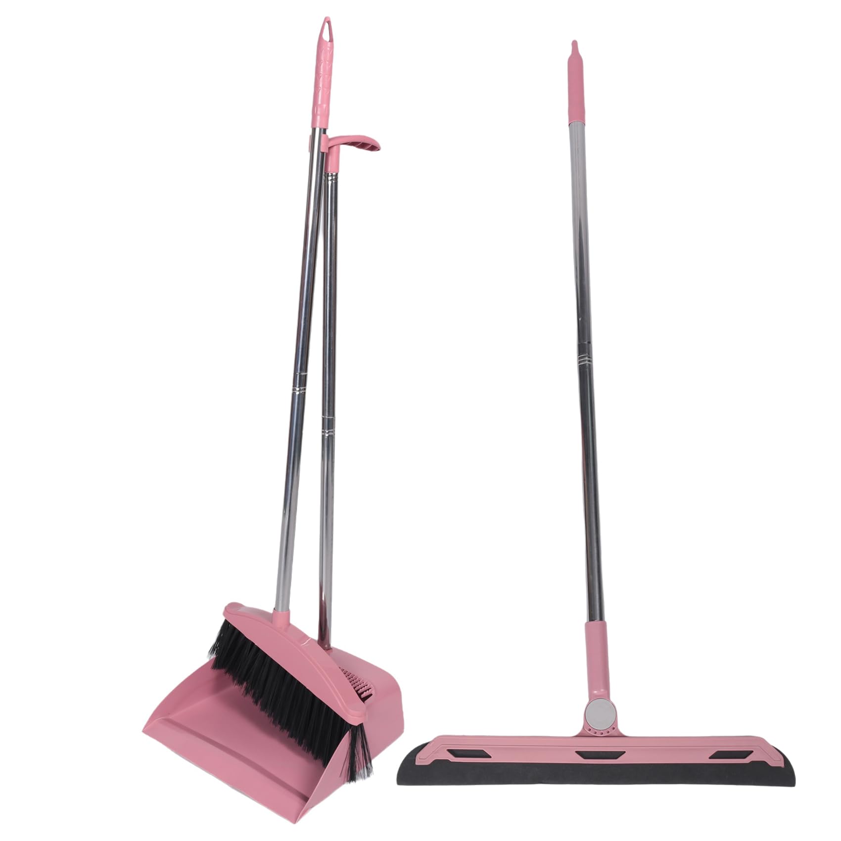 Aniyaa Pink Dustpan Broom Set Floor Wiper Household Cleaning Long Handle Cleaning Set For Lobby Household Kitchen Cleaning