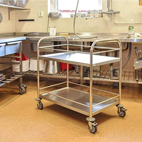 Edelstahl-Servierwagen mit 2 Böden 910 x 590 x 940 mm, Traglast: 100 kg, C2