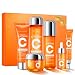 Pack Cuidado Facial Vitamina C 6 Piezas,Rutina Facial Completa con Limpiador,Tónico,Sérum,Contorno de Ojos,Loción y Crema-Hidratación & Luminosidad-Para Mujer y Hombre
