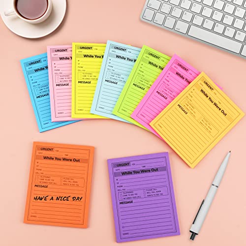 Bekecidi 9 Pack Message Sticky Notes Pads, Colorful Self Stick Note Pads Message Book Lined Sticky Notes Phone Message Pads For Office Supplies (4 X 5 Inches) #TOP2