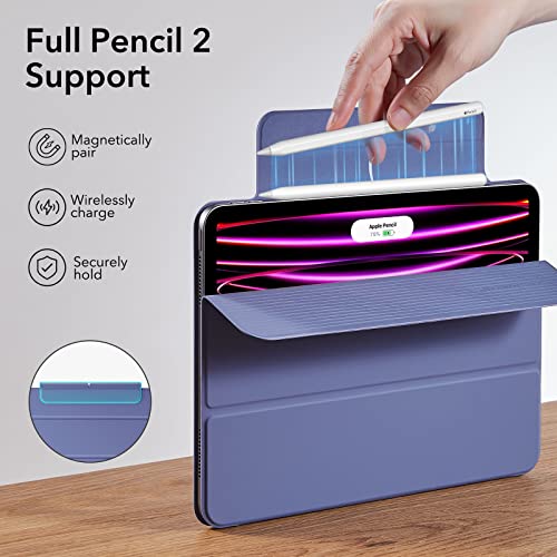 Image of ESR for iPad Pro 12.9 inch Cover (2022 /2021 /2020, 6th /5th /4th Generation), iPad Air 13 inch Case 2025 /2024, Convenient Magnetic Attachment, 2-Way Stand, Rebound Magnetic Case, Lavender