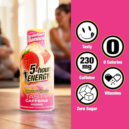 Image of 5-hour ENERGY STRAWBERRY BANANA Flavor, 20 Count, 1.93 Fl Oz Energy Shot, Extra Strength, Amino Acids, B Vitamins, Sugar Free and Zero Calories