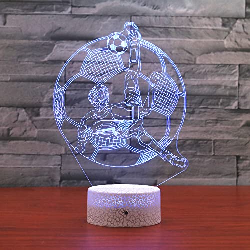 Lámpara de noche 3D fútbol para niños con mando y LED miniatura 6