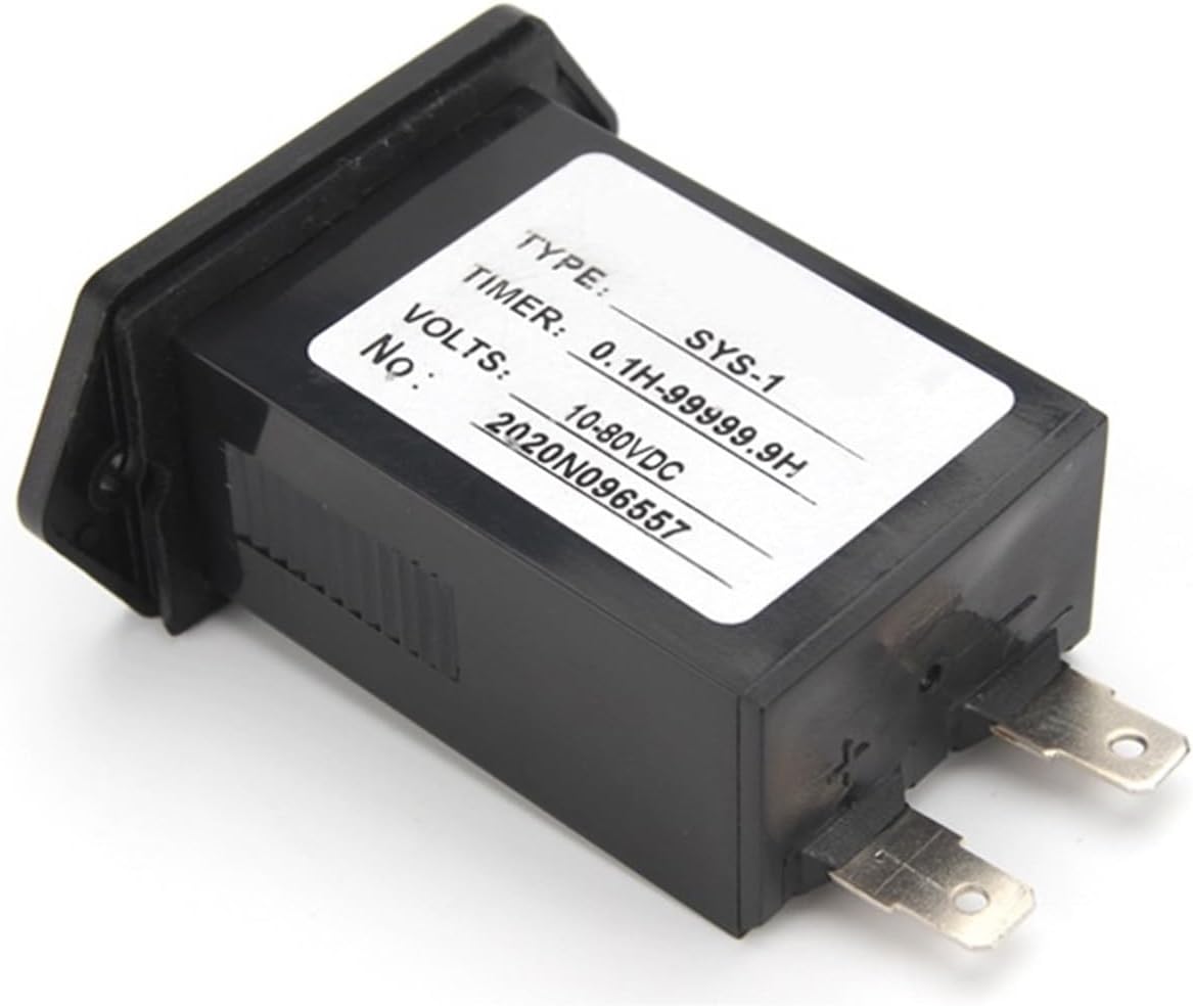 SYS-1 6 Digits DC 10-80V AC 100-250V Hour Meter Digital Industrial Complete Sealed Quartz Timer Counter Mechanical Hours Counter 1pcs(AC100-250V)