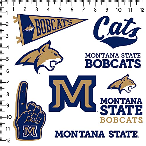 Image of Montana State University 8ct Vinyl Large Deluxe Stickers Variety Pack - Laptop, Water Bottle, Scrapbooking, Tablet, Skateboard, Indoor /Outdoor - Set of 8