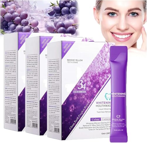 MavChanolia Enjuague bucal Morado para blanquear los Dientes, Eliminación de Manchas dentales Restaura el Brillo, Enjuague bucal de Limpieza Profunda de los Dientes, Eliminación de Manchas dentales